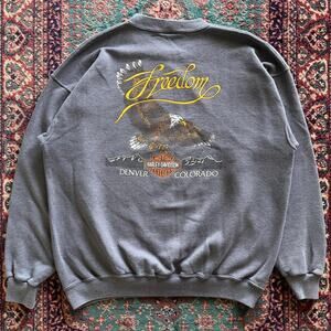 Vintage 1992 Harley Davidson Denver, CO Freedom Eagle crewneck sweatshirt XL